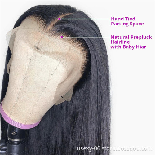 Mink Straight Brazilian Human Hair Lace Front Wig Remy HD lace Wigs Natural Human Hair Wigs For Black Women